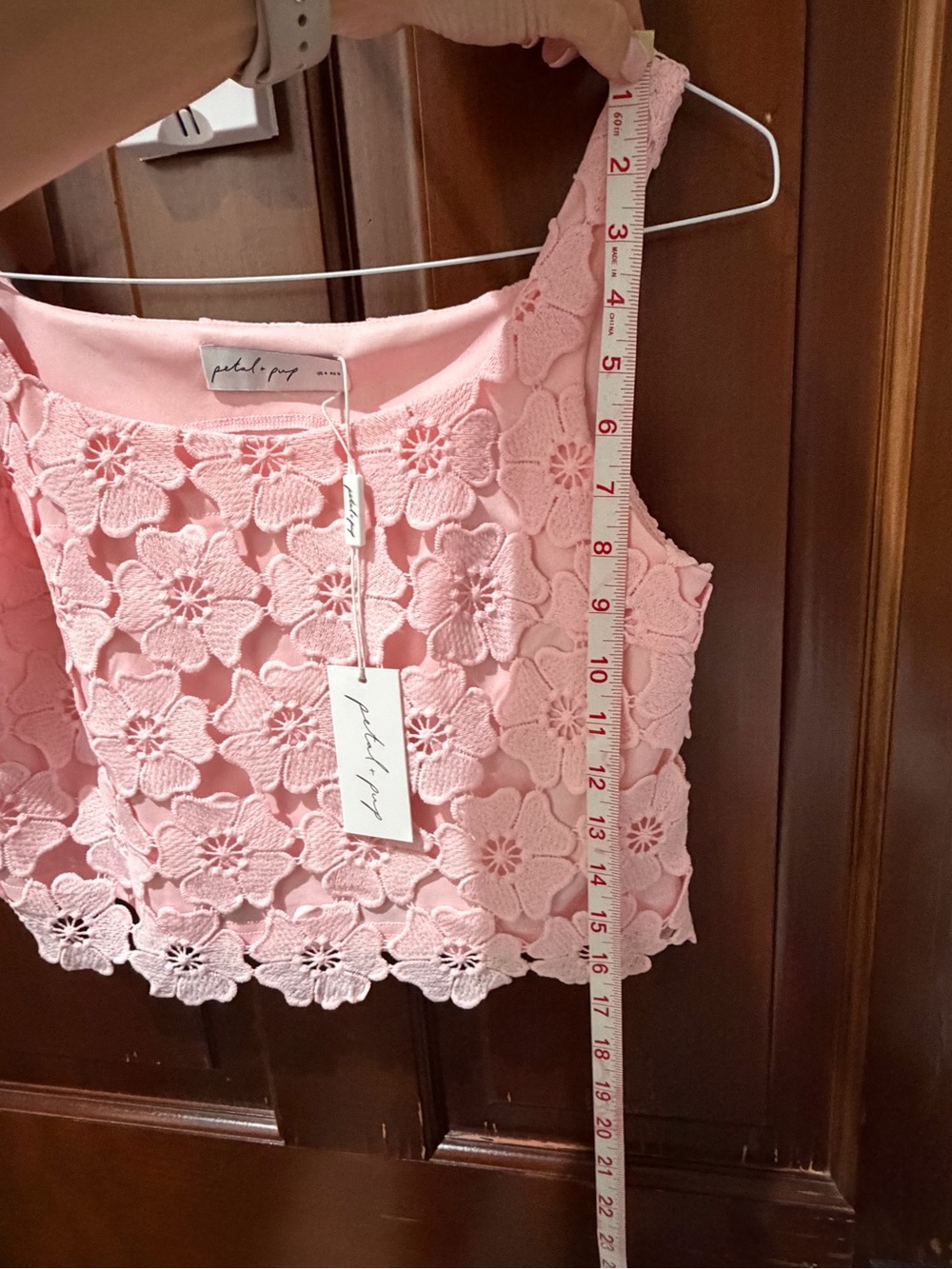 Petal & Pup Pink Floral Lace Crop Top - Picture 8 of 9